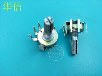 

6pcs 172-type Rotary Potentiometer D10K D103 with Switch / Inside Curved Legs / Shank 20MM Flower Axis