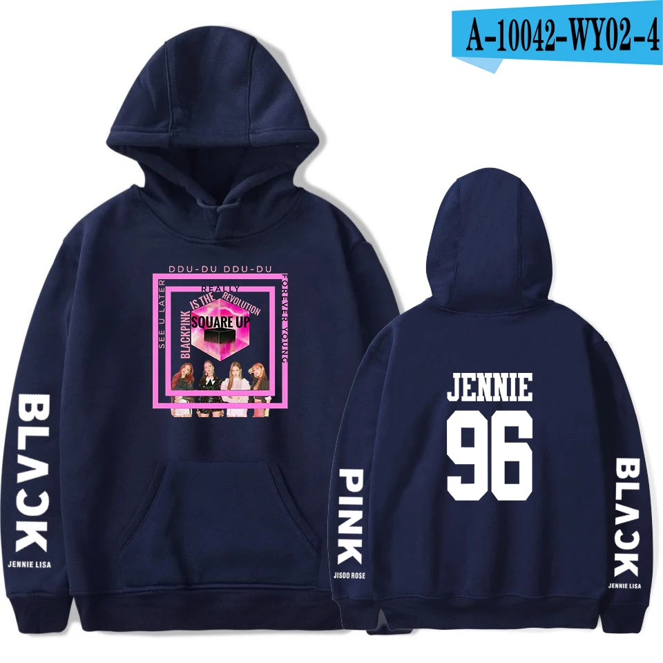 LUCKYFRIDAYF Blackpink Jennie Member Idol унисекс член Changbin модные теплые мягкие женские толстовки Толстовка одежда в стиле хип-хоп - Цвет: navy blue