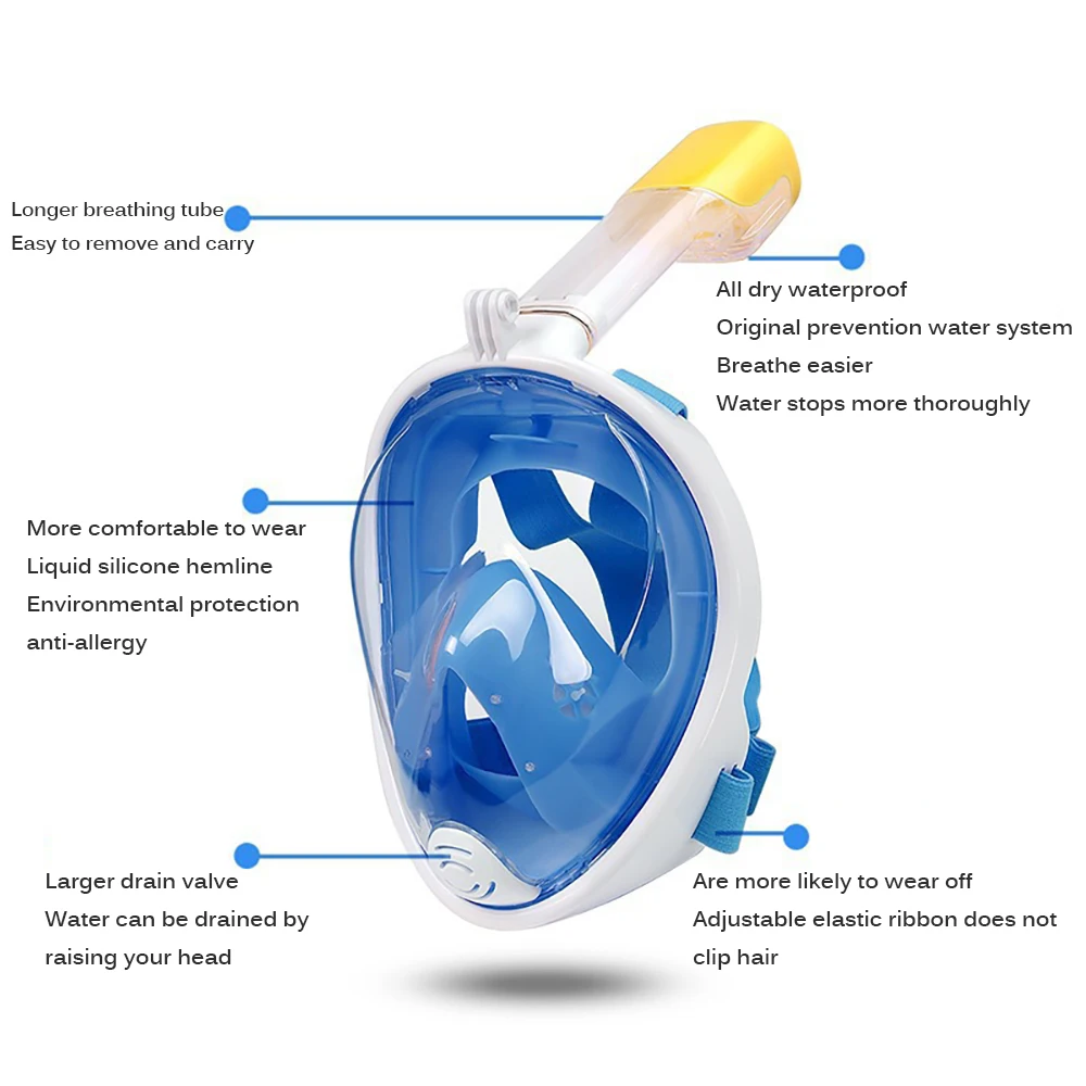 Маска для подводного плавания полный уход за кожей лица маски для плавания Анти-туман подводного плавания дайвинга подводного плавания маска для подводной охоты для детей и взрослых очки обучение подводное снаряжение