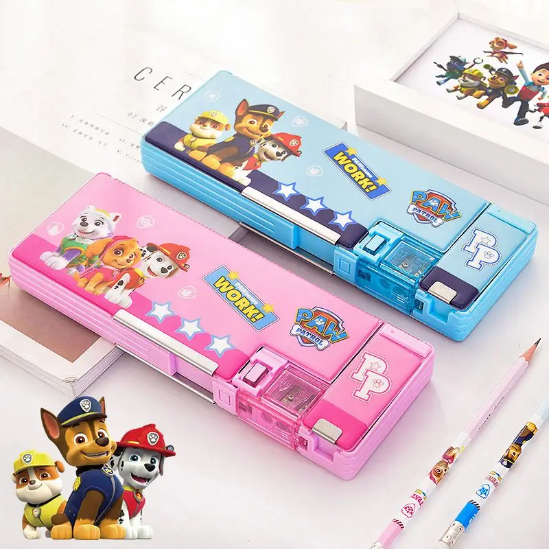 

Deli Pencil Case Multifunction Kawaii Paw Patrol PVC Environmental Two-color Student Pencil Box School Supplies Children Gifts