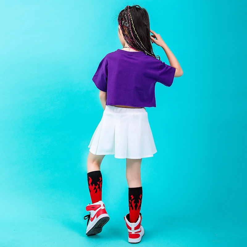 Summer baby girls clothing set Cotton cheerleader costume kids hip hop dance costumes kids toddler girl clothes 130 140 150 160 (8) - 副本