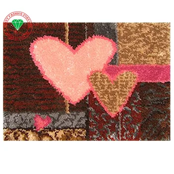 

Free Shipping Hook Rug Kit DIY Unfinished Crocheting Yarn Mat Latch Hook Rug Kit Pillows Carpet Set Carpet embroidery Heart Love