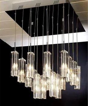 

Home G4 led Pendant Lights for Dining Room Cafe kitchen square led fixture Crystal Lampe indoor Lighting Restaurant led Lustres