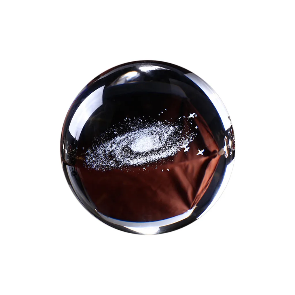 

3D Universe Transparent Crystal Ball Miniature Feng Shui Glass Figurines Crafts Paperweight Home Decor Accessories Gift