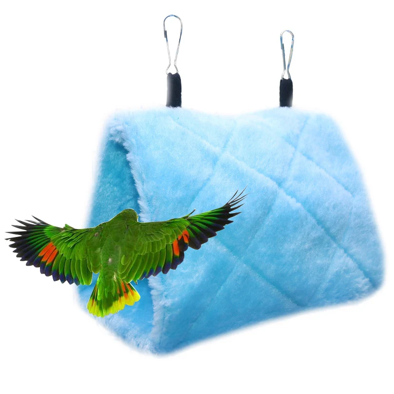 $1.26 1 pcs Fashion Plush parrot Triangle nest Hanging nest Winter warm Triangle hanging Swing Hammock For Family Pet bird Supplies