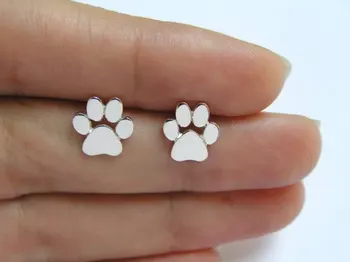 

New Tassut Cat Dog Paw Print earrings Animal Silver Gold earrings Women Long Cute Delicate Statement earrings 04