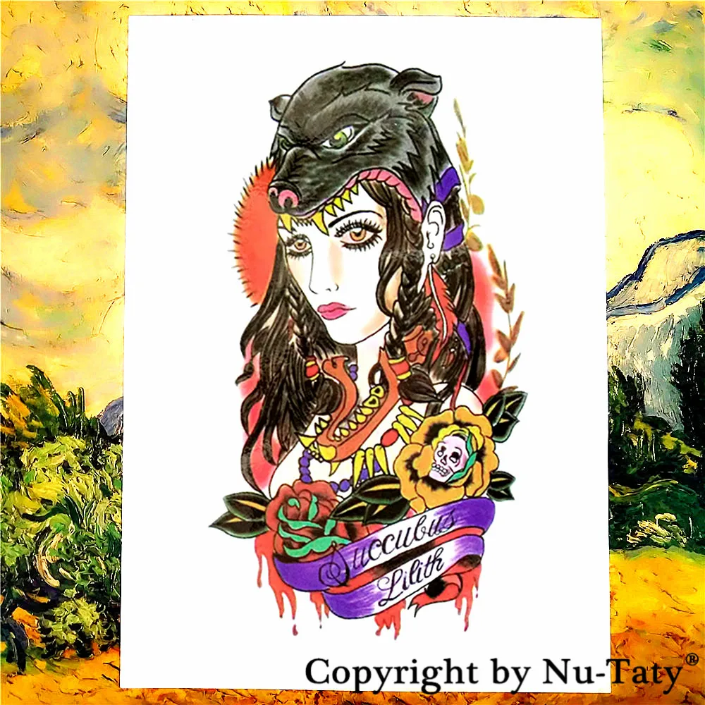 Временная татуировка SHNAPIGN Succubus Lilith боди арт наклейка с флэш татуировкой s 21*15 см