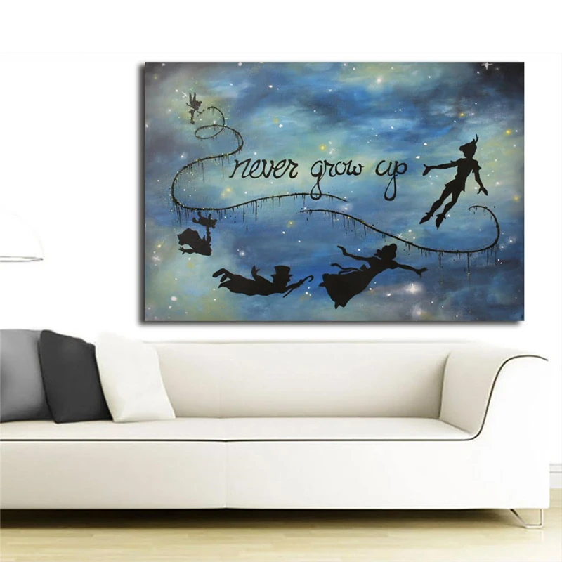 

Peter Pan Map Of Neverland Minimalist Watercolor Art Canvas Poster Painting Wall Picture Print Home Bedroom Decoration Framework