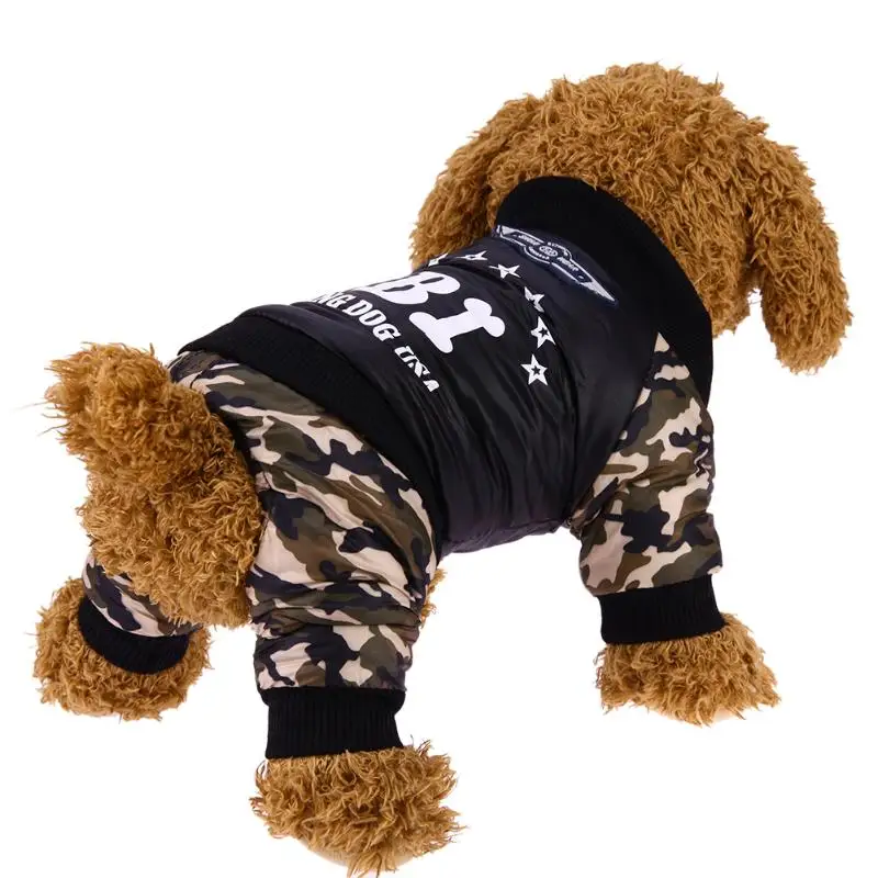 Pet Dog Clothes Costume Fashion Bright Camouflage Dog Clothes Winter