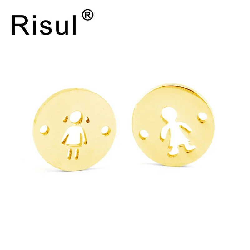 

Risul Family Pendants Mom son daughter Children boy girls in charms for print both sides mirror polish stainless steel 30pcs