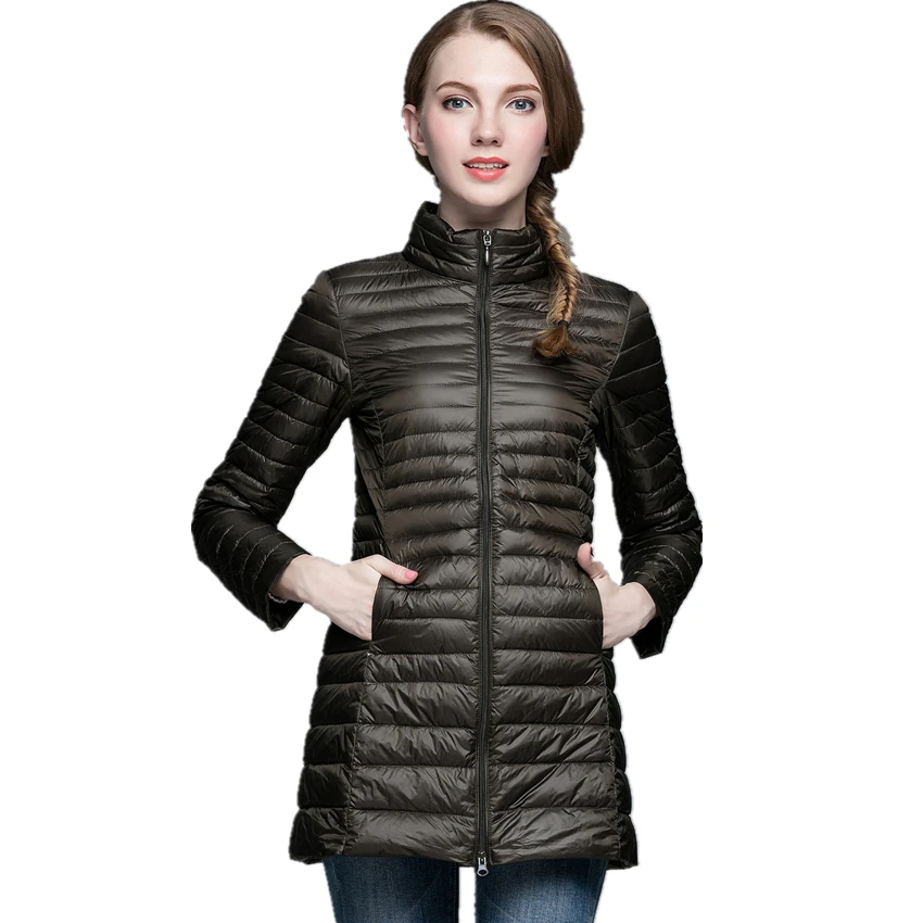 8 Colors Optional Winter New White Duck Down 90% Women Long Jacket Slim Women Down Coats Size S-4XL