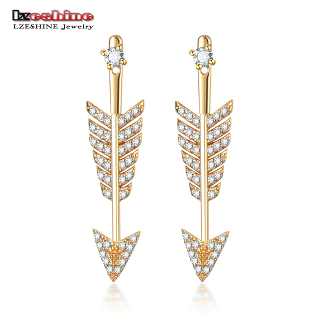 Lzeshine New Designer Earrings Arrow Shape With Dazzling Cubic Lzeshine New Designer Earrings Arrow Shape With Dazzling Cubic Zircon High Quality Fashion Stud For