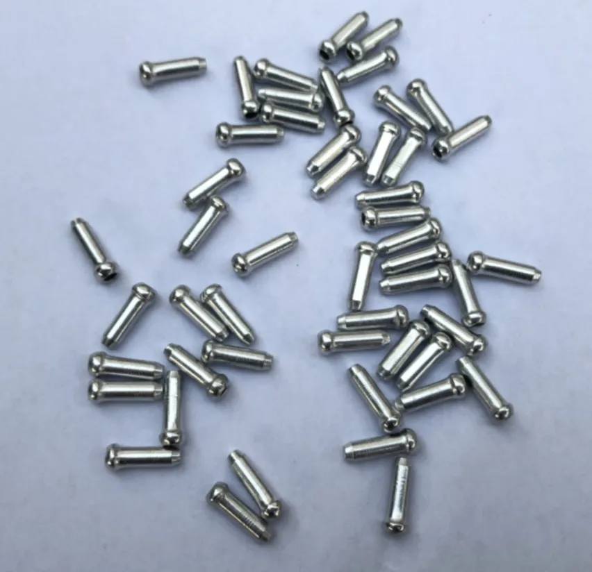 50 Pcs/Lot Aluminum Alloy MTB Bike Bicycle Brake Cable Tips Crimps Bicycles Derailleur Shift End Caps Core Inner Wire Ferrules