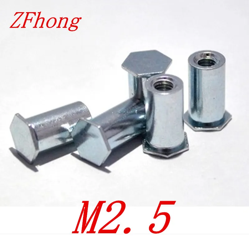 500pcs M2.5*5/6/7/8/9/10/11/12/14/16/18/20 Blind hole pressure riveting stud nut column OD=4.2mm | Обустройство дома