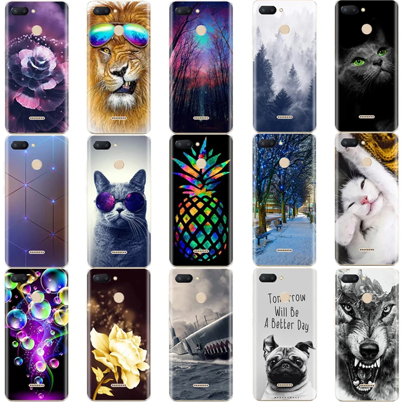 silicone Cover For Xiaomi Redmi 6 Case Full Protection Soft tpu Back Phone Cases Redmi6 bumper hongmi Coque | Мобильные телефоны и