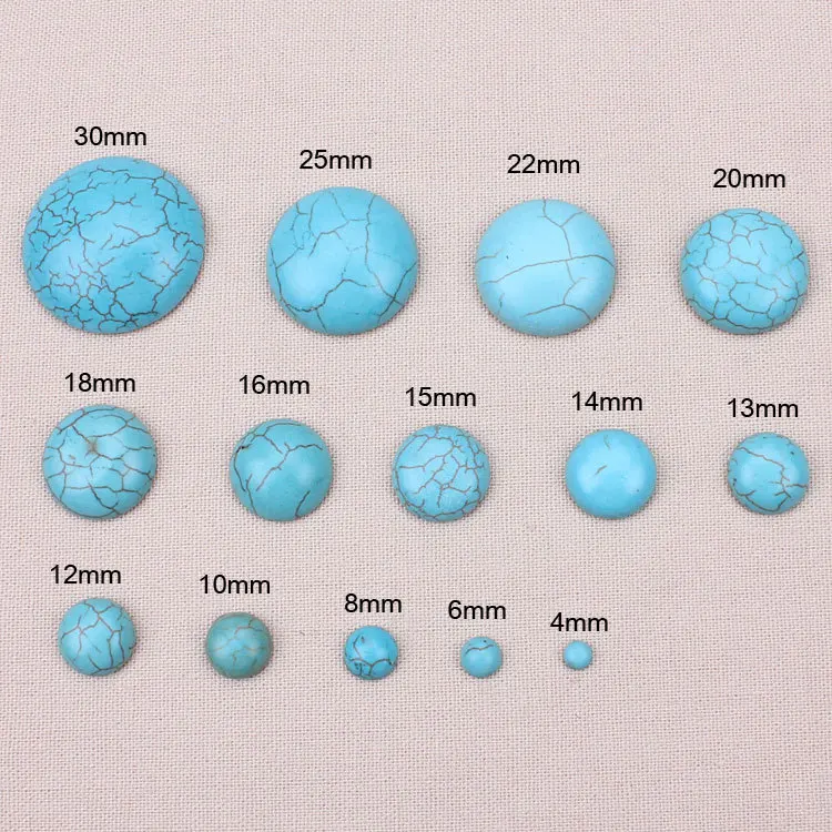 10 шт./лот полукруглый кабошон с плоской задней поверхностью синий Howlite Гладкий натуральный