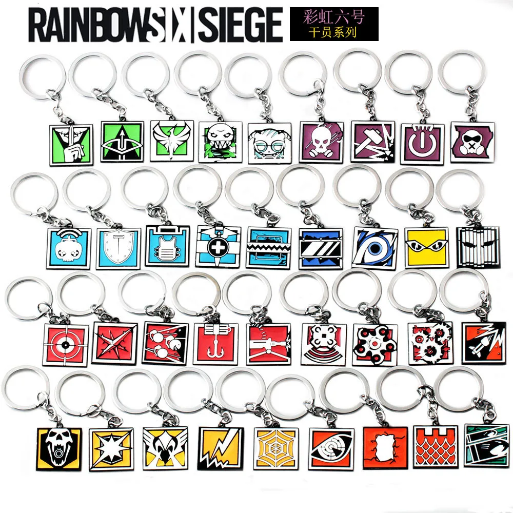 

2018 Game Rainbow Six 6 Siege Key Chains Men Women Skull Metal Keychain Male Anime Key Ring Holder Porte Clef Gift Jewelry