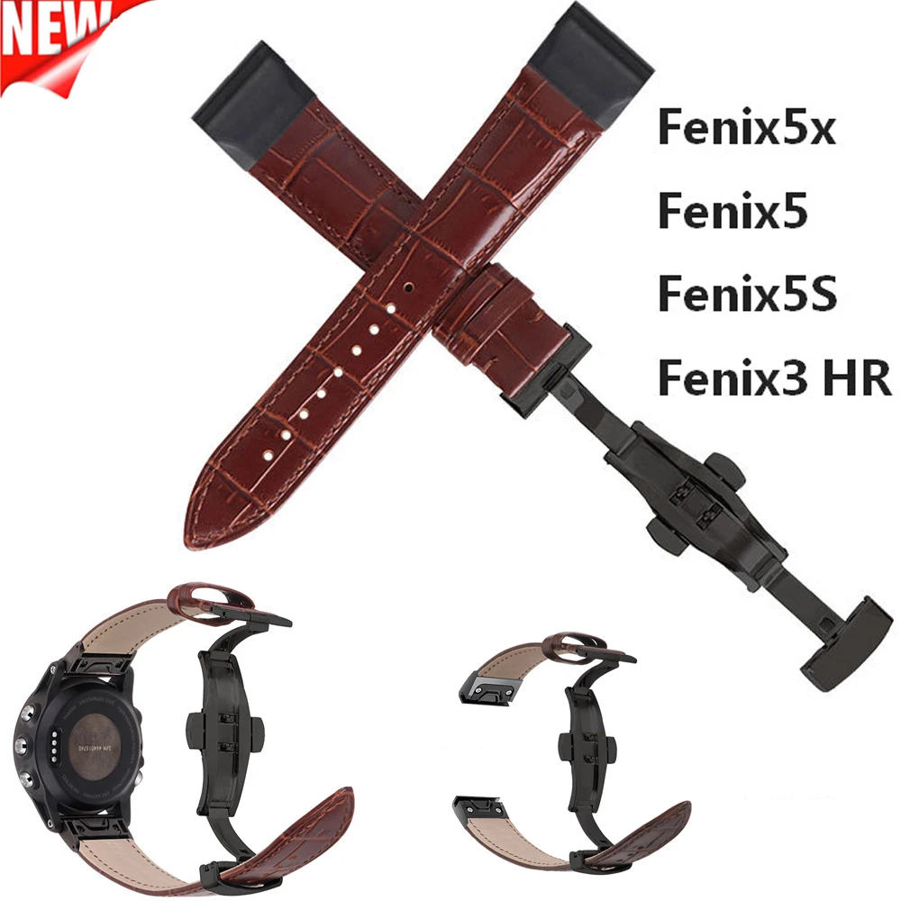 26/22/20 мм кожаный ремешок для смарт-часов Garmin Fenix 5X/5S/Fenix 3/Forerunner 935/Fenix 5 Группа Quick Fit
