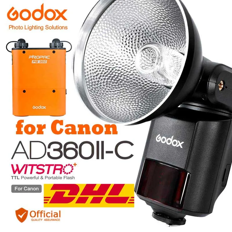 DHL Godox AD360II-C ttl 360 Вт GN80 Мощная Вспышка светильник PB960 литиевая для Canon EOS камера 6D 70D 5D Mark III 1D X