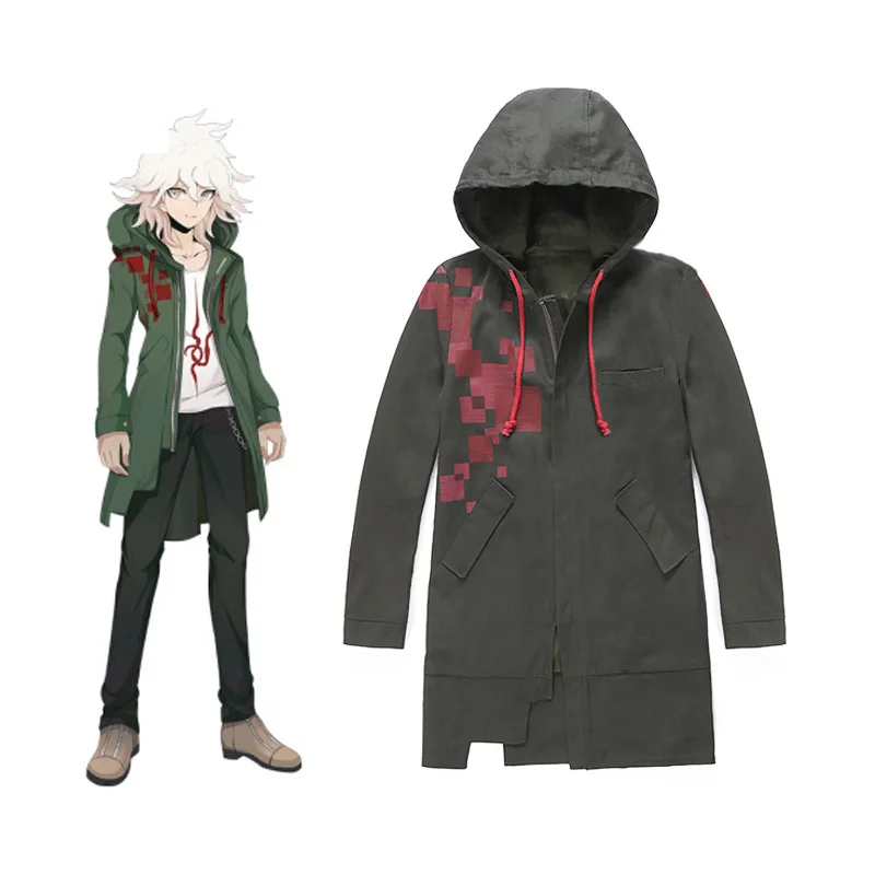 Супер Danganronpa 2 Dangan-Ronpa Косплей Komaeda Nagito куртка на молнии Аниме костюм футболка