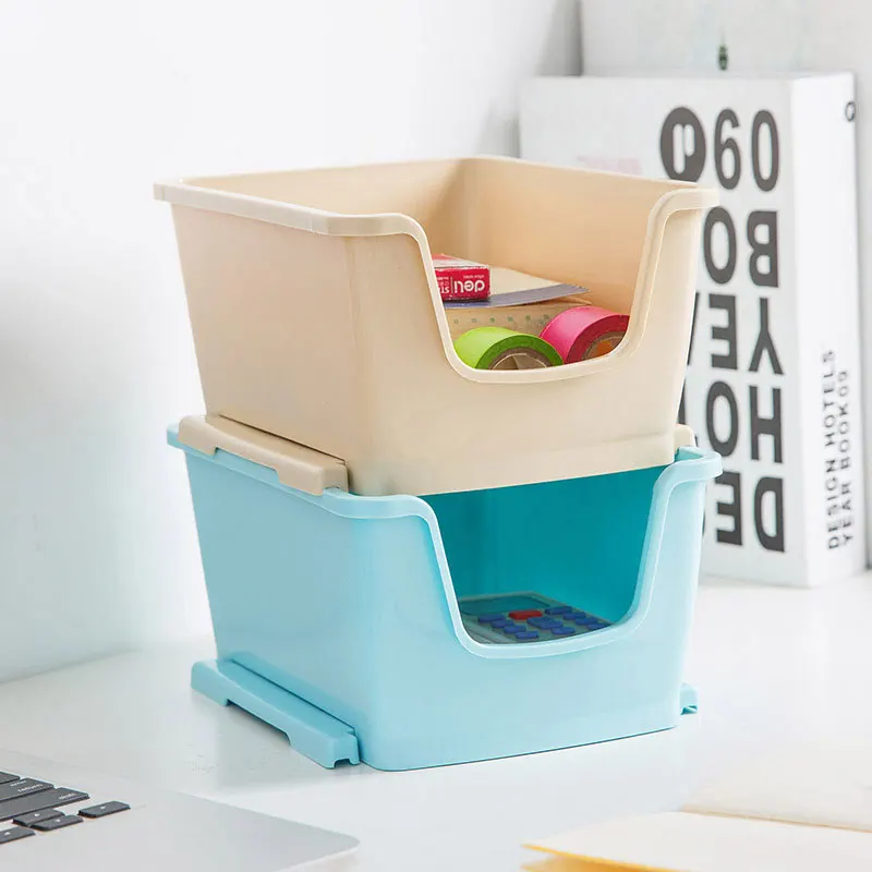

Plastic Superimposed Desktop Storage Box Coffee Table Remote Control Storage Basket Dresser Cosmetic Debris Finishing Organizers