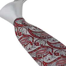 Галстуки coahella с серебряным узлом контрастный серебряный с красным серым галстук с узором "огурцы" жаккардовый галстук строгий галстук 8,5 см