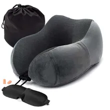 Nueva almohada de espuma de memoria en forma de U para el cuello, almohada de viaje para el espacio con Suave lento de rebote, ropa de cama Cervical con cuello sólido, envío directo