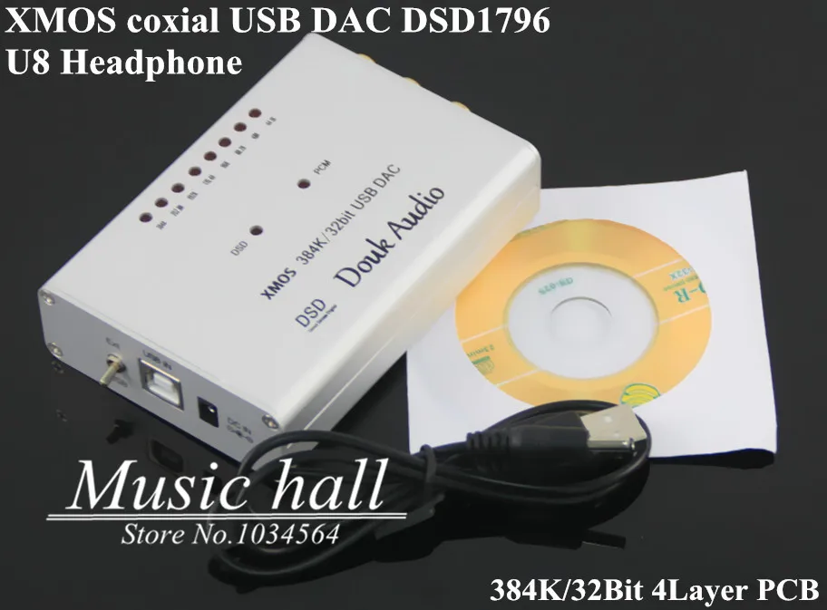 

Music Hall 2015 Latest Hi-Res 384K/32bit XMOS U8 USB DSD1796 DAC Portable Preamp Headphone Amp SPDIF RCA