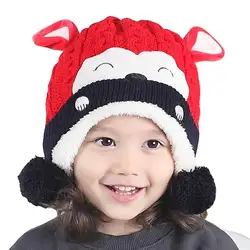 Шляпа для Обувь для девочек для маленьких девочек осень-зима милый теплый модный шапка обезьяна уши плюс Кепки Детские фотографии Интимные