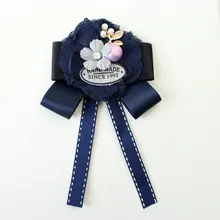 HISUMA Дизайн Свадебная вечеринка воротник рубашка галстук-бабочка ручной работы Роскошная бабочка тесьма со стразами Сплав милый галстук-бабочка