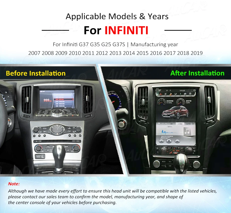 AuCar Tesla 2 DIN Android 8,1 12," l экран автомобиля радио gps навигация для Infiniti G37 G35 G25 G37S Автомобильный мультимедийный стерео плеер