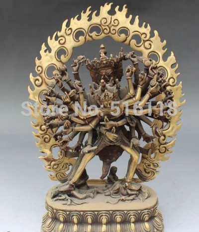 

Fast Shipping 11" Tibetan Buddhism Bronze Vajrayogini Vajravarahi Kalachakra Buddha Statue