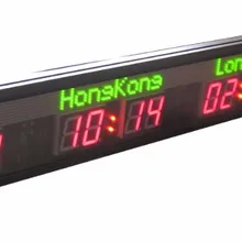 5 городов времени часы настенный монтаж дистанционного управления высота яркость светодиодный цифровой часовой пояс Время Часы Крепление крюк большие часы