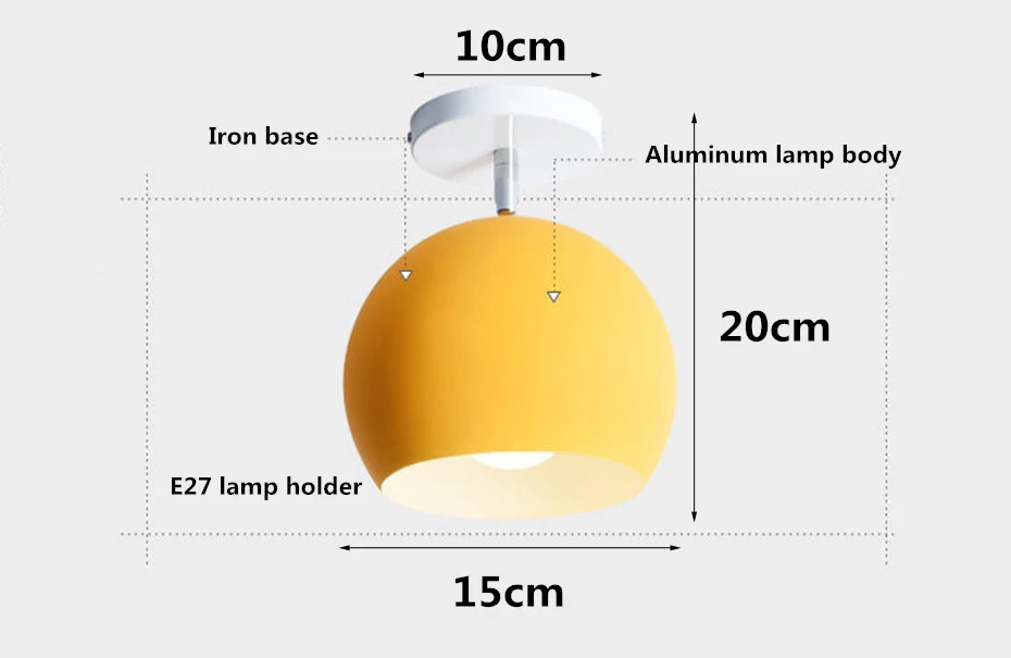 Креативный круглый потолочный светильник E27 Macaron в скандинавском стиле, Современный Железный светодиодный потолочный светильник для гостиной, квартиры, крыльца, коридора, бара