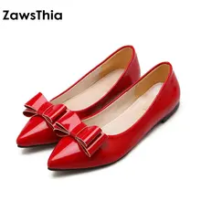 ZawsThia/туфли с острым носком на плоской подошве 1 см; женские тонкие туфли; модные Лоферы без застежки; Повседневные балетки из искусственной кожи на плоской подошве