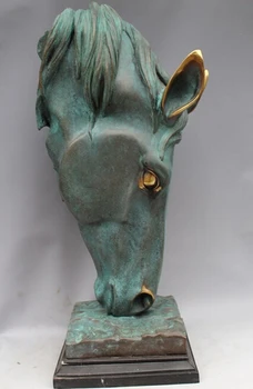 

WBY 825+++++ 25 Western Bronze Copper Marble Art Home Decoration Horse Head Statue Sculpture