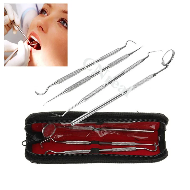 1 set Dental Hygiene Kit 4 Dentist Tools + 1 toolkit Teeth Whitening