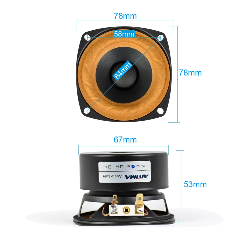 1Pc 3 Inch Audio Portable Speaker 4 8 Ohm 20W Full Range Stereo Hifi Speakers DIY Home Theater Bluetooth-compatible
