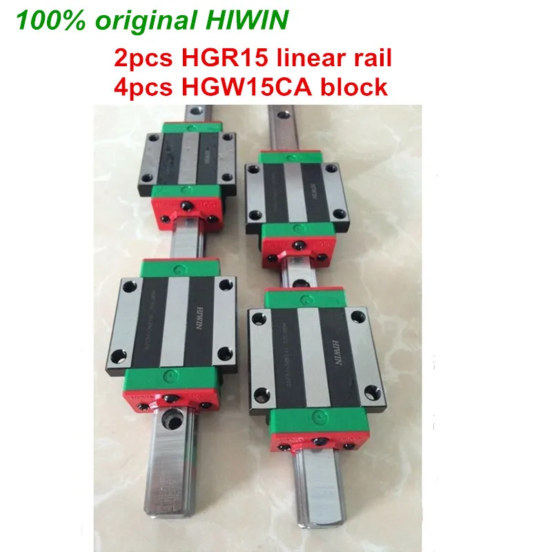100% original HIWIN 2pcs HGR15 200mm 300mm 400mm 500mm 600mm 700mm 800mm 1000mm Linear Guide rail + 4pcs HGW15CA Carriage | Обустройство