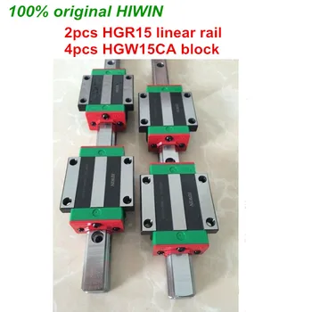 

100% original HIWIN 2pcs HGR15 200mm 300mm 400mm 500mm 600mm 700mm 800mm 1000mm Linear Guide rail + 4pcs HGW15CA HIWIN Carriage