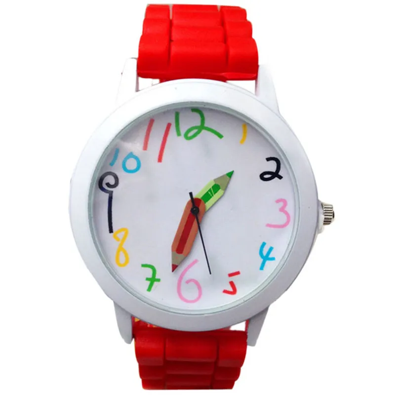 

Newly Design Fashion Quartz Unisex Boys and Girl's Colorful Number All-Match Silicone Jelly Wrist Watch Relogio Masculino