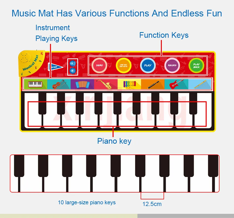 148x60 см Электронный Многофункциональный Музыкальный Фортепиано детский игровой коврик 8 инструментов комбинации музыкальный коврик образование детские игрушки дети}
