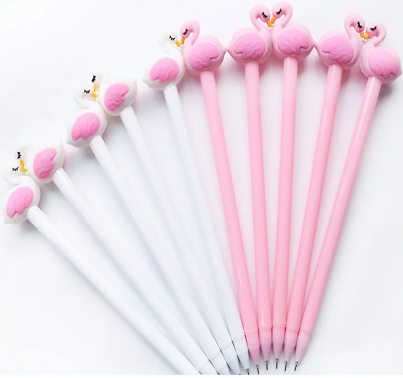 

30pcs/lot Cute Flamingo design black ink school pens Stationery Kawaii Office supplies
