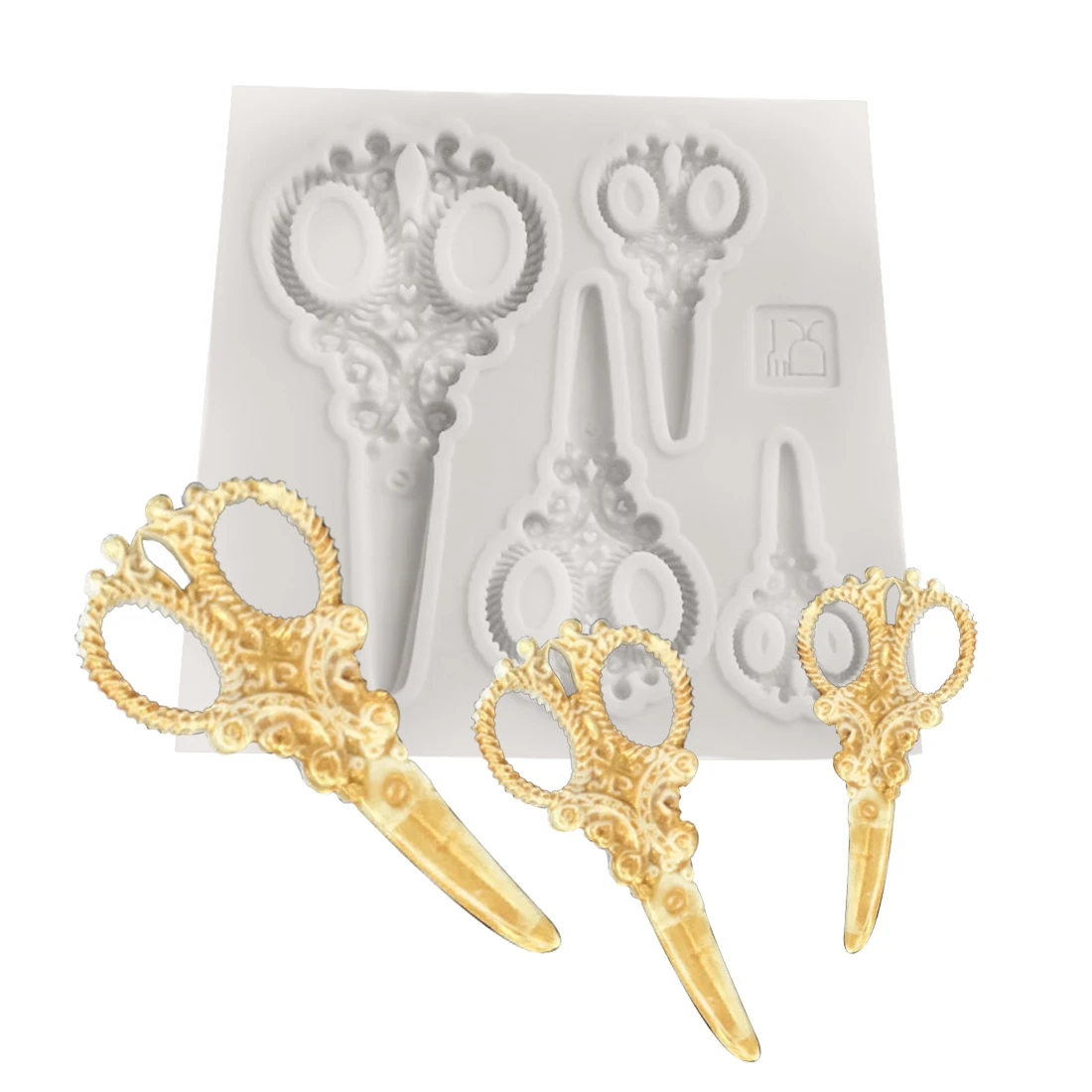 

Baking 1PC Cake Pan Scissors Shape Silicone Soap Mold Fondant Cake Decorating Tools Kitchen Accessories Chocolate DIY Mold