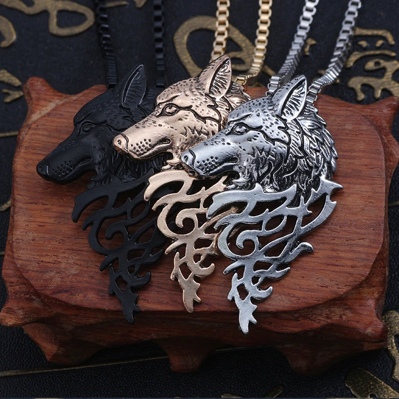 Vintage Wolf Pendant Necklace