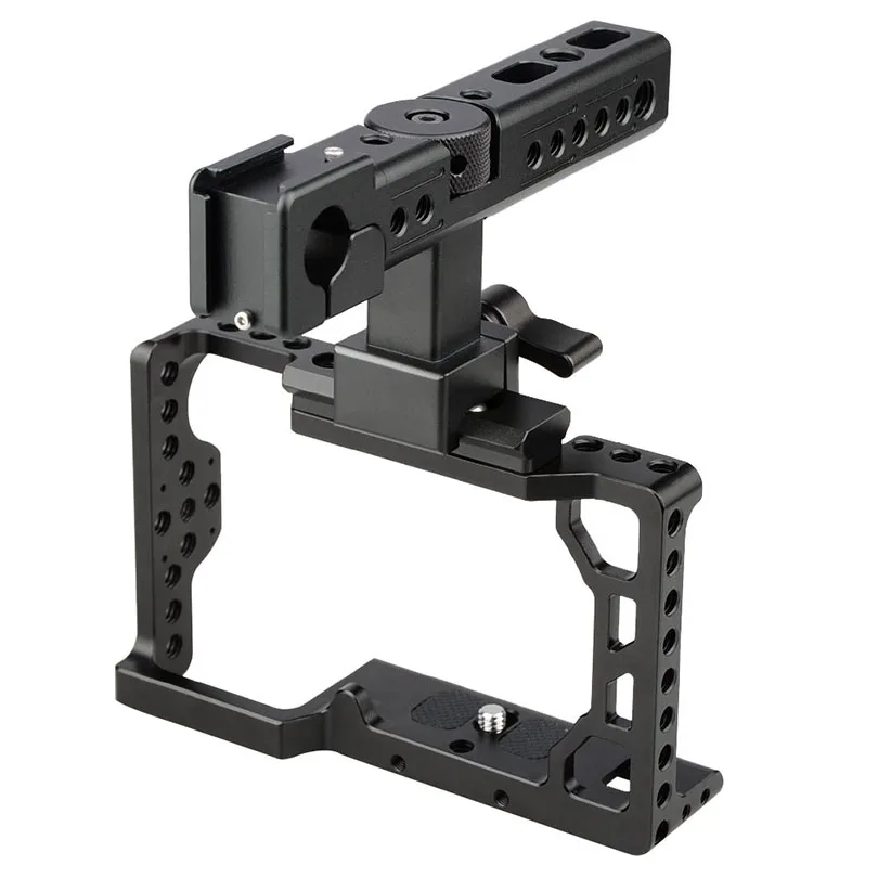 Prix pour Camvate caméra dslr vidéo cage stabilisateur + top poignée grip avec chaud froid chaussures de protection 1/4 "fil pour sony a6500 c1425 Prix pour Camvate caméra dslr vidéo cage stabilisateur + top poignée grip avec chaud froid chaussures de protection 1/4 "fil pour sony a6500 c1425