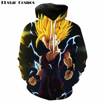 

PLstar Cosmos Anime Dragon Ball Z Goku Muscle Angry Print 3D Men Hooded Sweatshirt Mans Hipster Pullovers Women Cool Hoodies