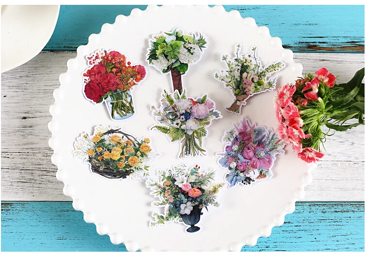 15 шт. креативный каваи самодельный букет цветов красивые наклейки s/декоративные наклейки/DIY ремесло фотоальбомы