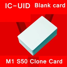 100 шт./лот IC-UID пробельная карта IC-UID китайская Волшебная карта 13,56 МГц перезаписываемых Пустая карточка IC MI S50 карты клонирование; копирование вход
