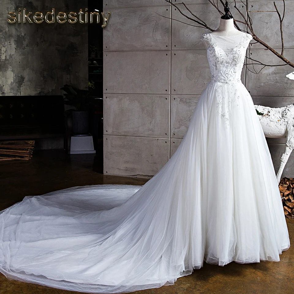 Sikedestiny Luxury Flowers Wedding Dresses Real Pictures Princess